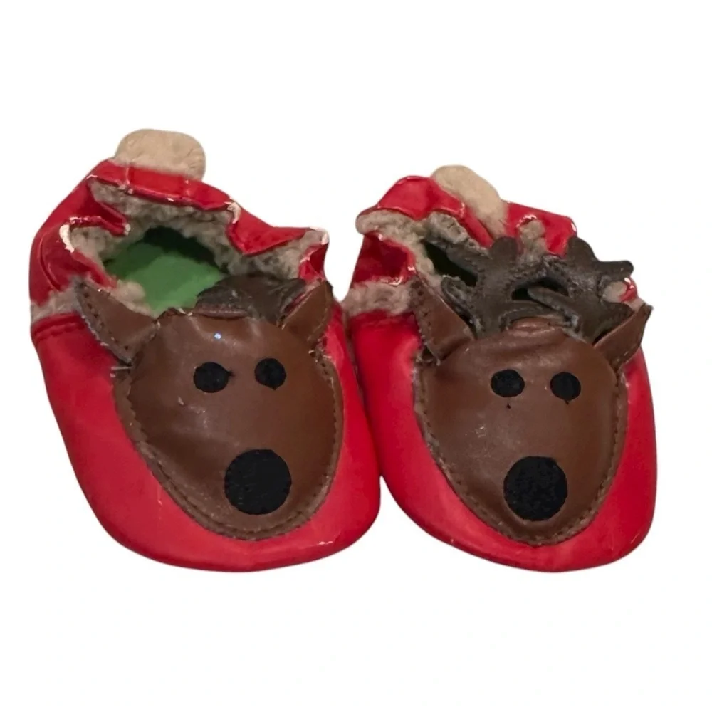 Infant Baby Christmas Reindeer Booties Shoes Size 2